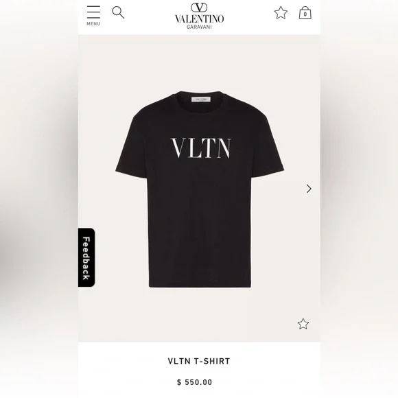 Fair Men’s Size  X-large Valentino Garavani VLTN Logo Cotton Tee In Black/White - Picture 3 of 13